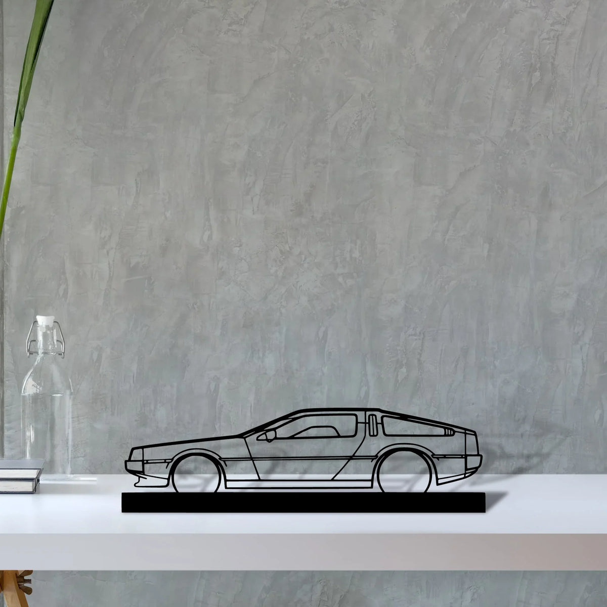 delorean Silhouette Metal Art Stand - Tinvibe