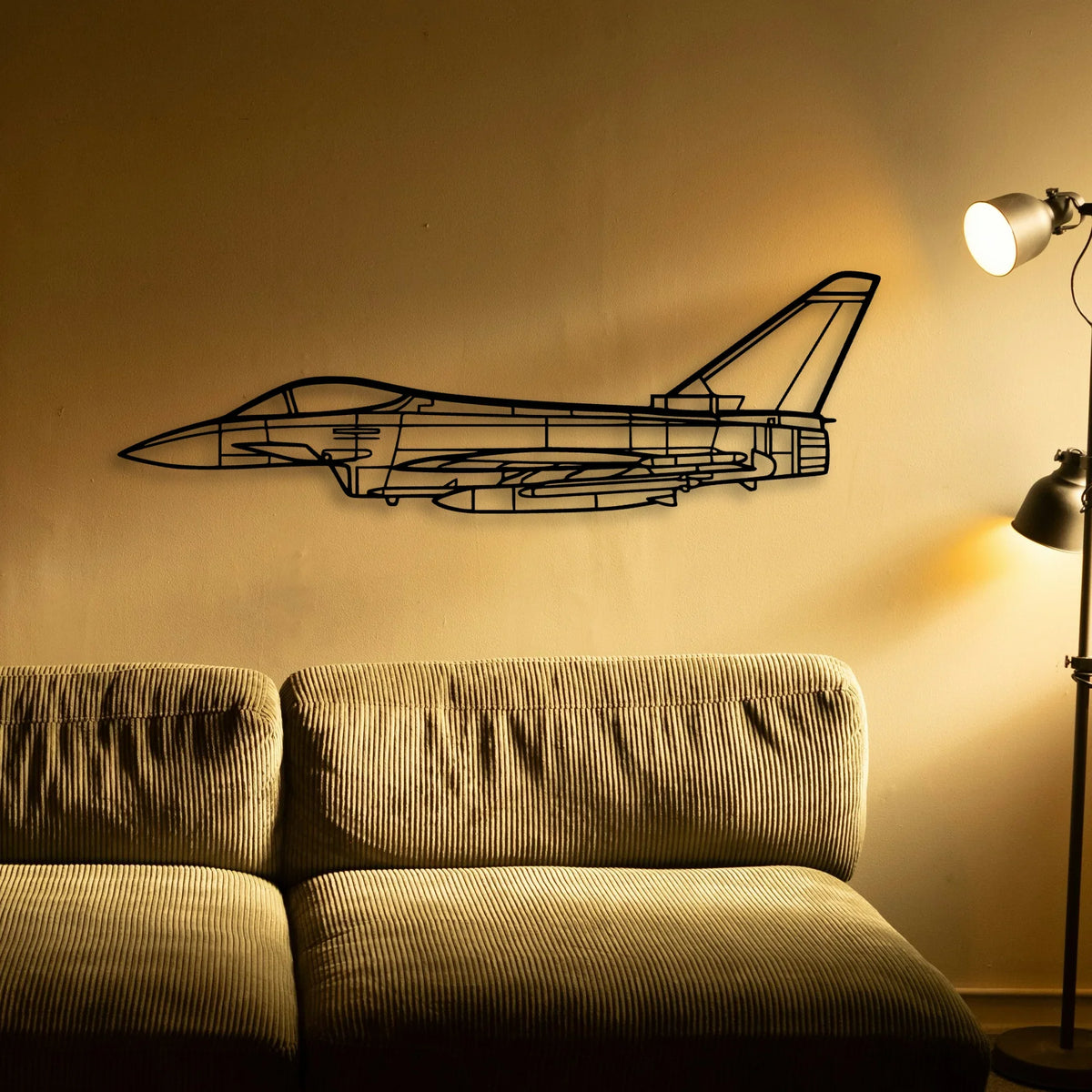 Eurofighter Typhoon Classic Aircraft Silhouette Metal Wall Art - Tinvibe