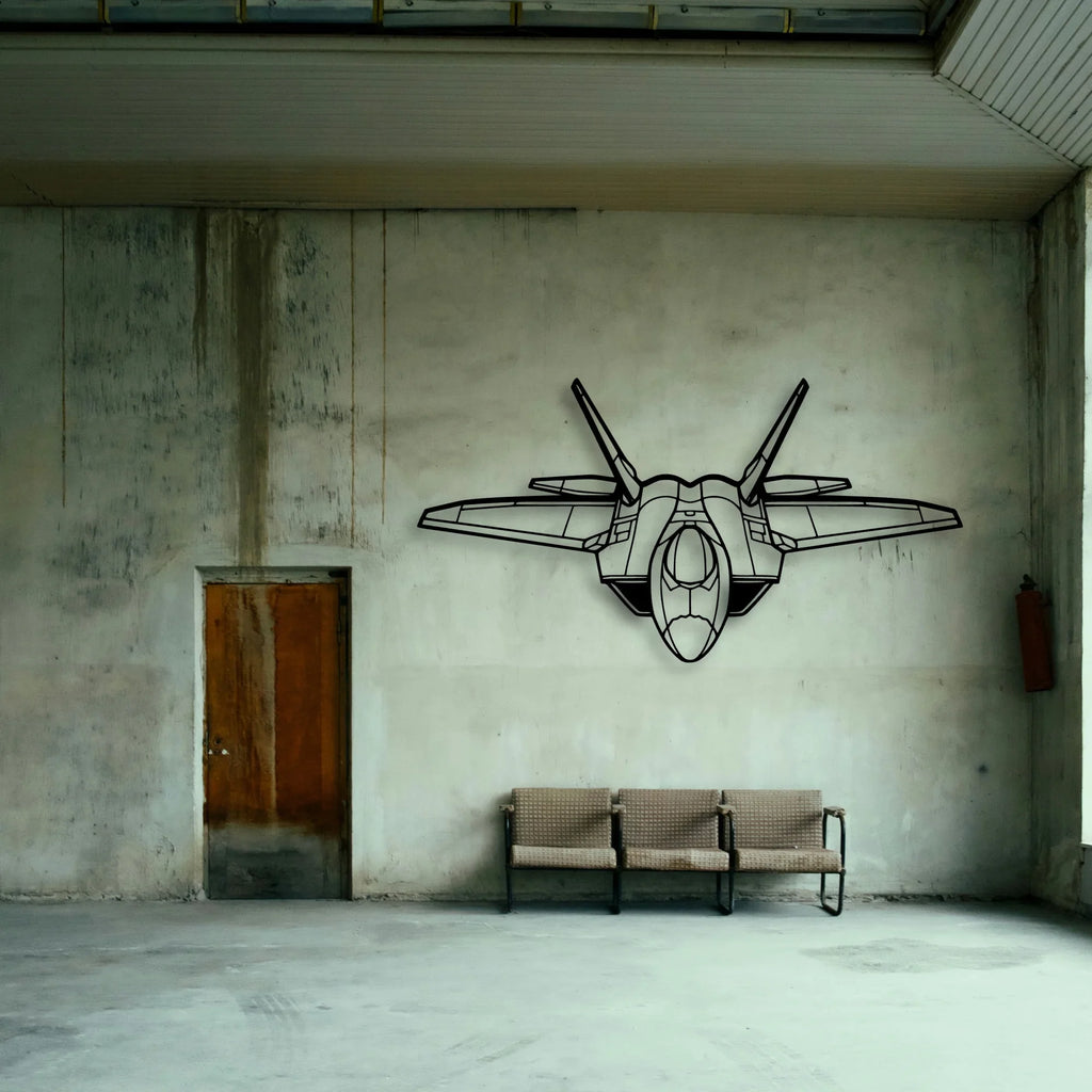 F 22 Raptor Classic Aircraft Silhouette Metal Wall Art - Tinvibe