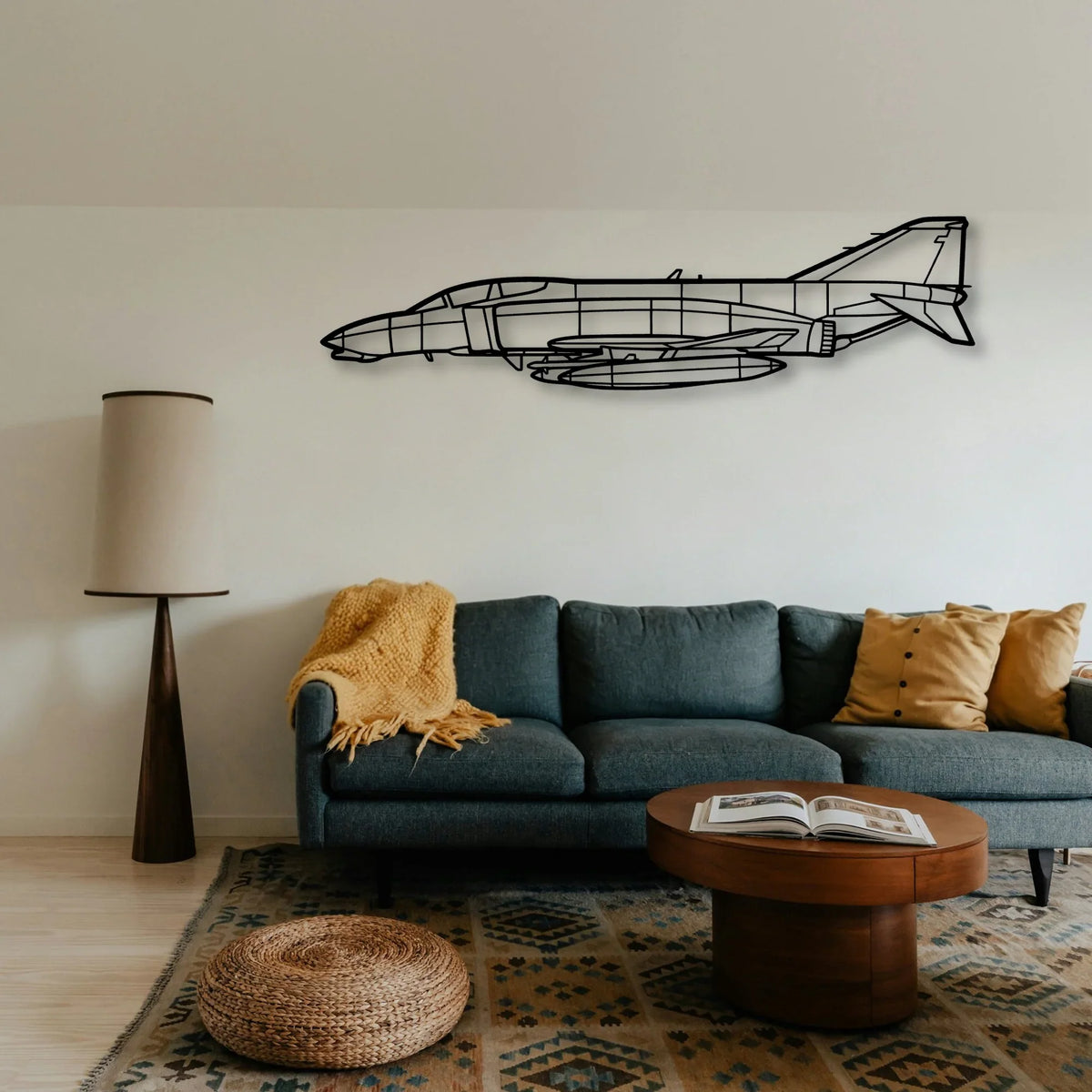 F 4B Phantom Navy Classic Aircraft Silhouette Metal Wall Art - Tinvibe