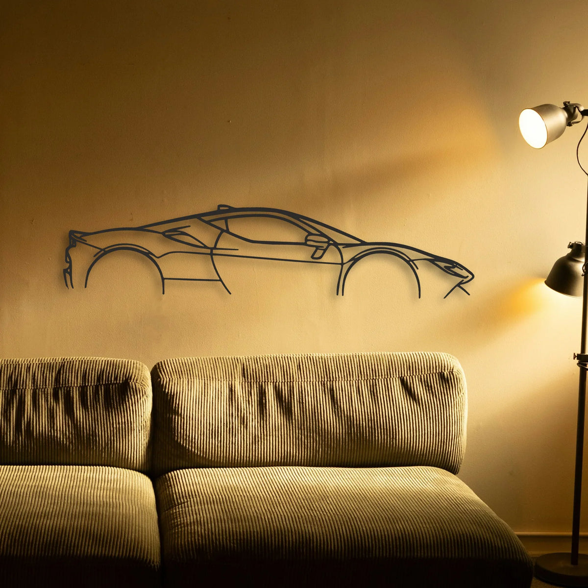 Ferrari SF90 Stradale Classic Silhouette Metal Wall Art - Tinvibe