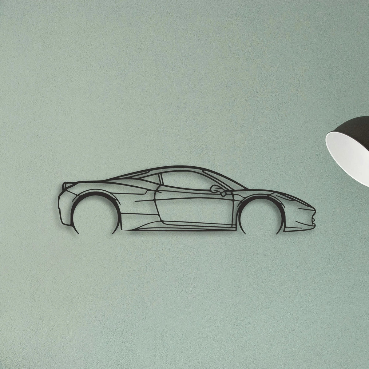 Ferrari 458 Italia Classic Silhouette Metal Wall Art - Tinvibe