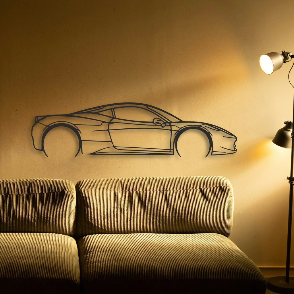 Ferrari 458 Italia Classic Silhouette Metal Wall Art - Tinvibe