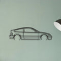 Honda CRX 1990 Classic Silhouette Metal Wall Art - Tinvibe