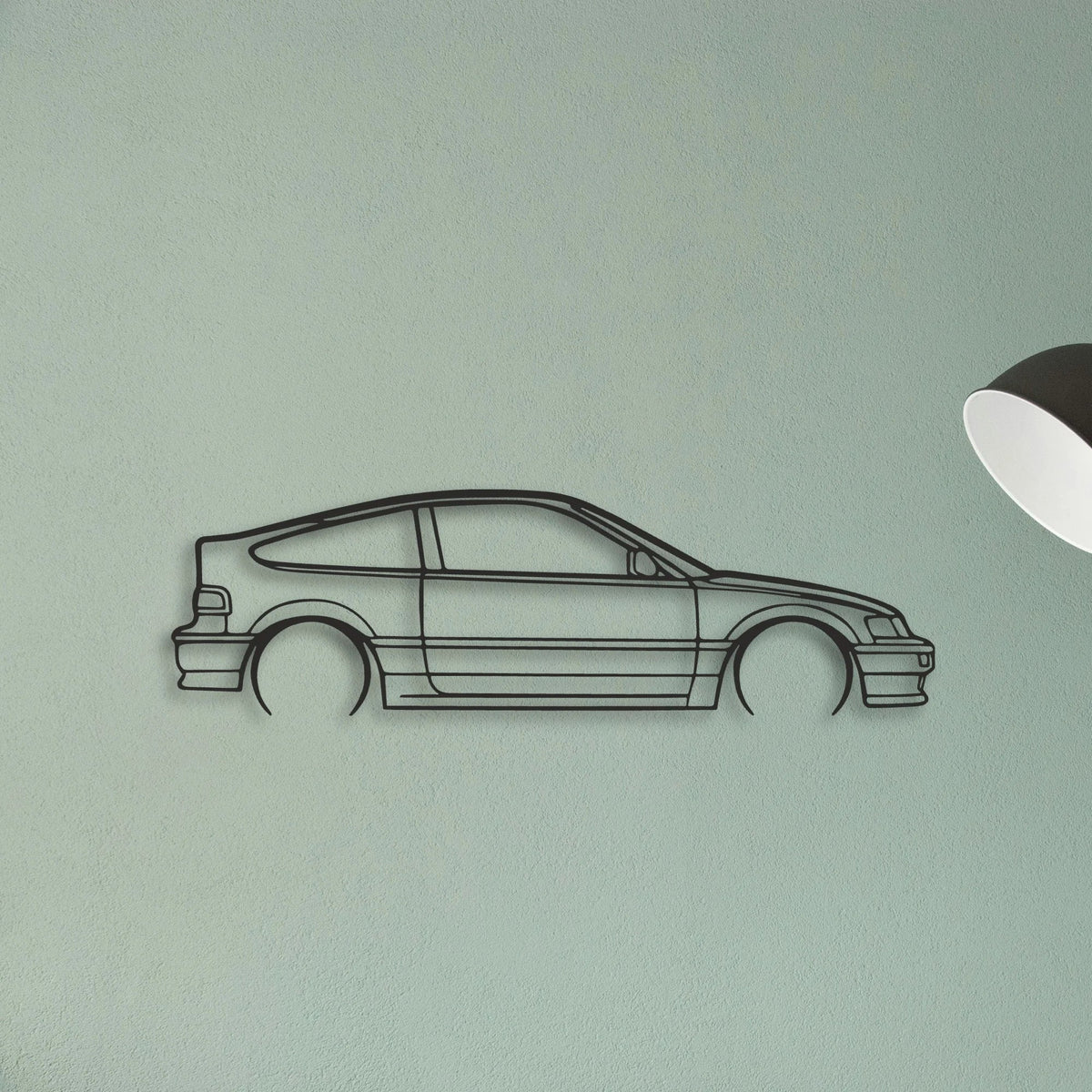 Honda CRX 1990 Classic Silhouette Metal Wall Art - Tinvibe