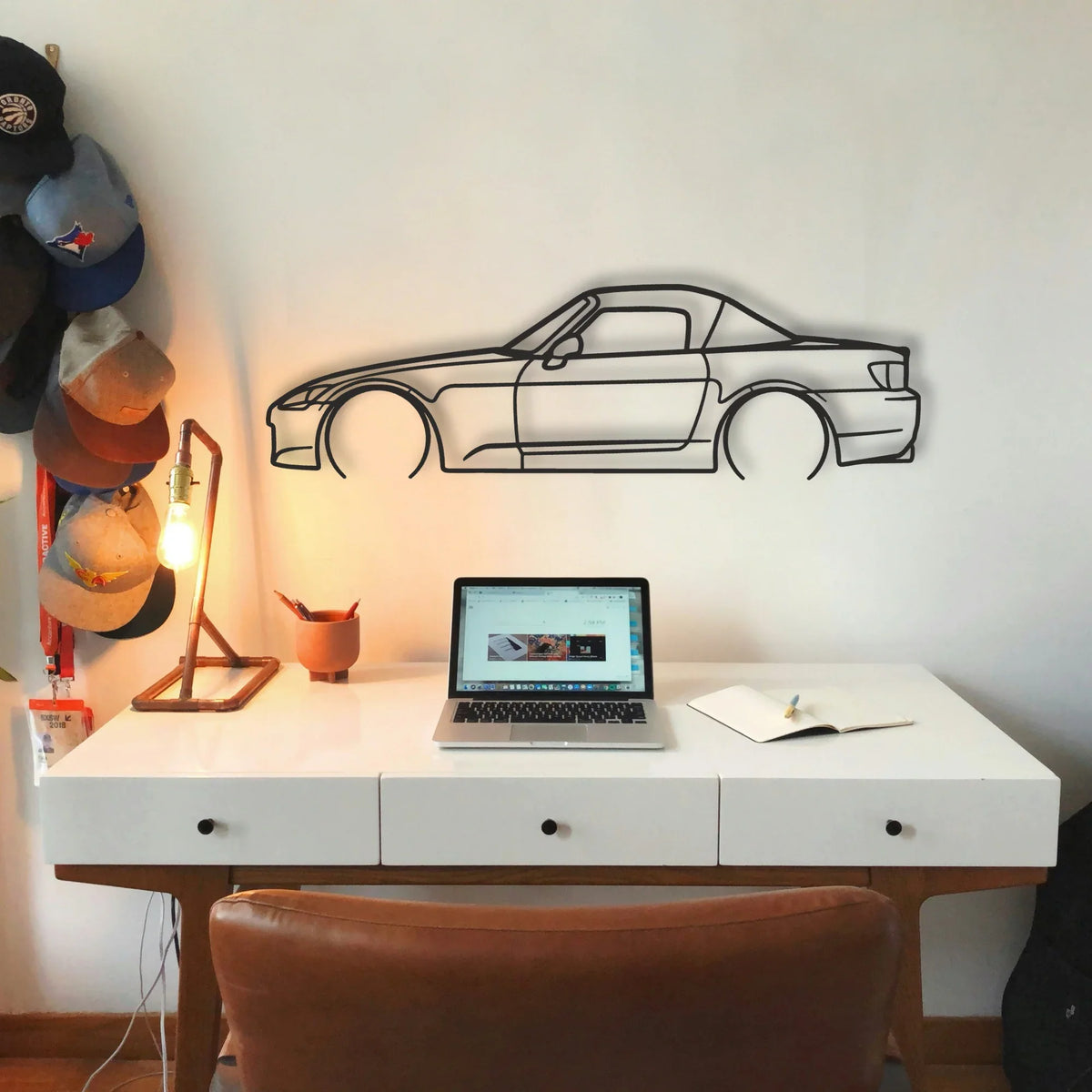 Honda S2000 Classic Silhouette Metal Wall Art - Tinvibe