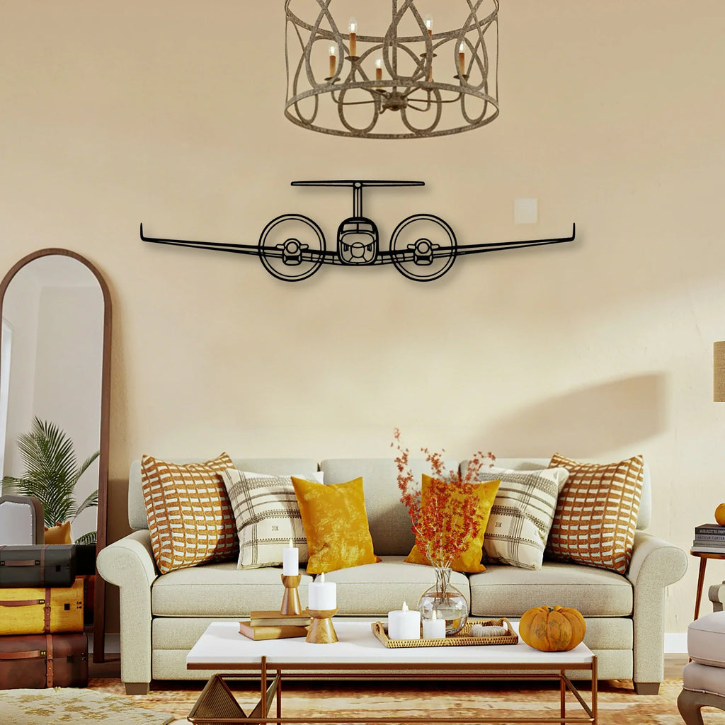 King Air 350 2 Classic Aircraft Silhouette Metal Wall Art - Tinvibe