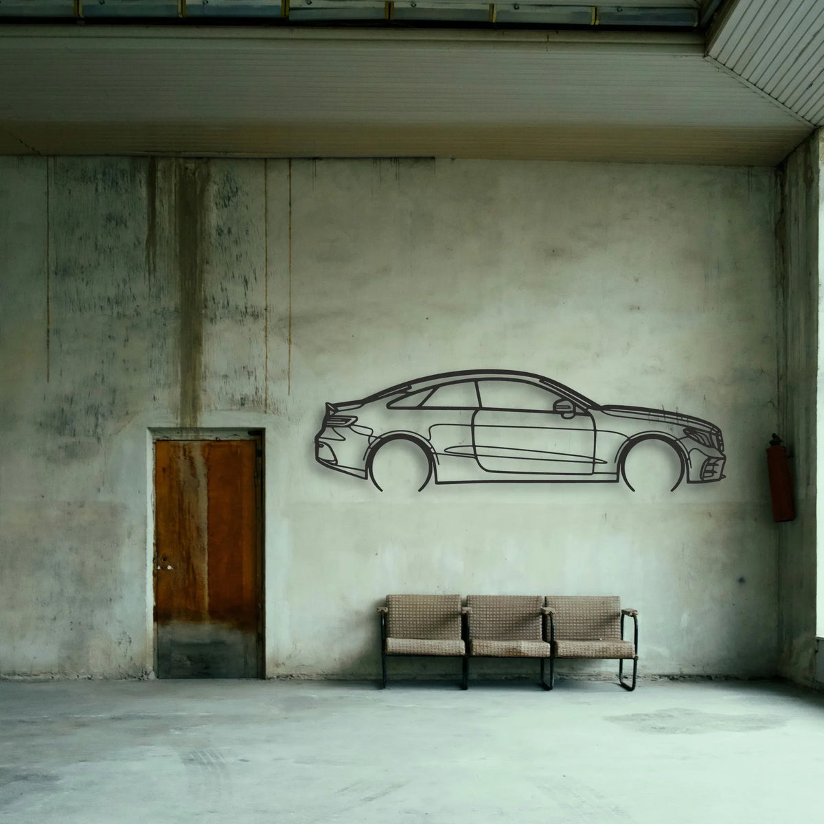 Mercedes E53 AMG Classic Silhouette Metal Wall Art - Tinvibe