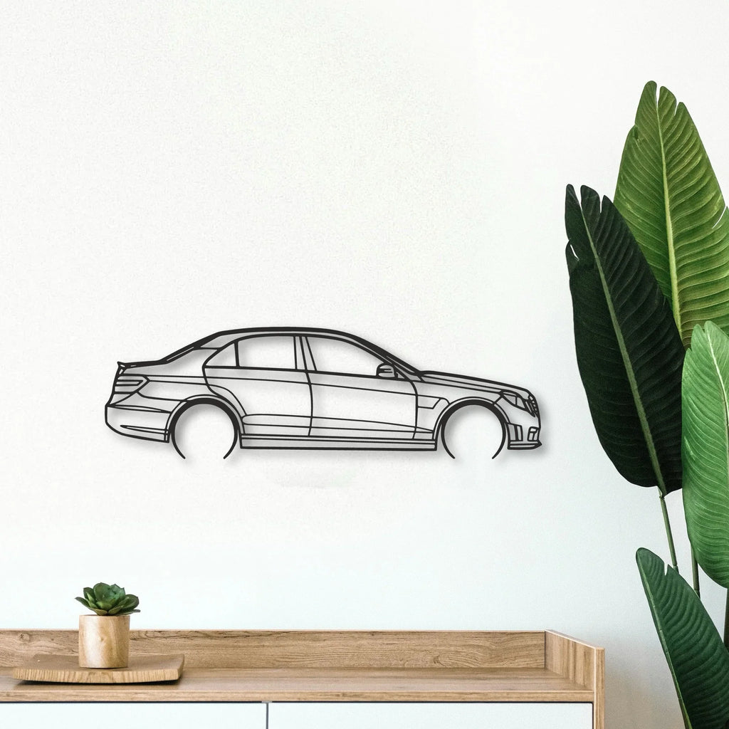 Mercedes E63 AMG Classic Silhouette Metal Wall Art - Tinvibe