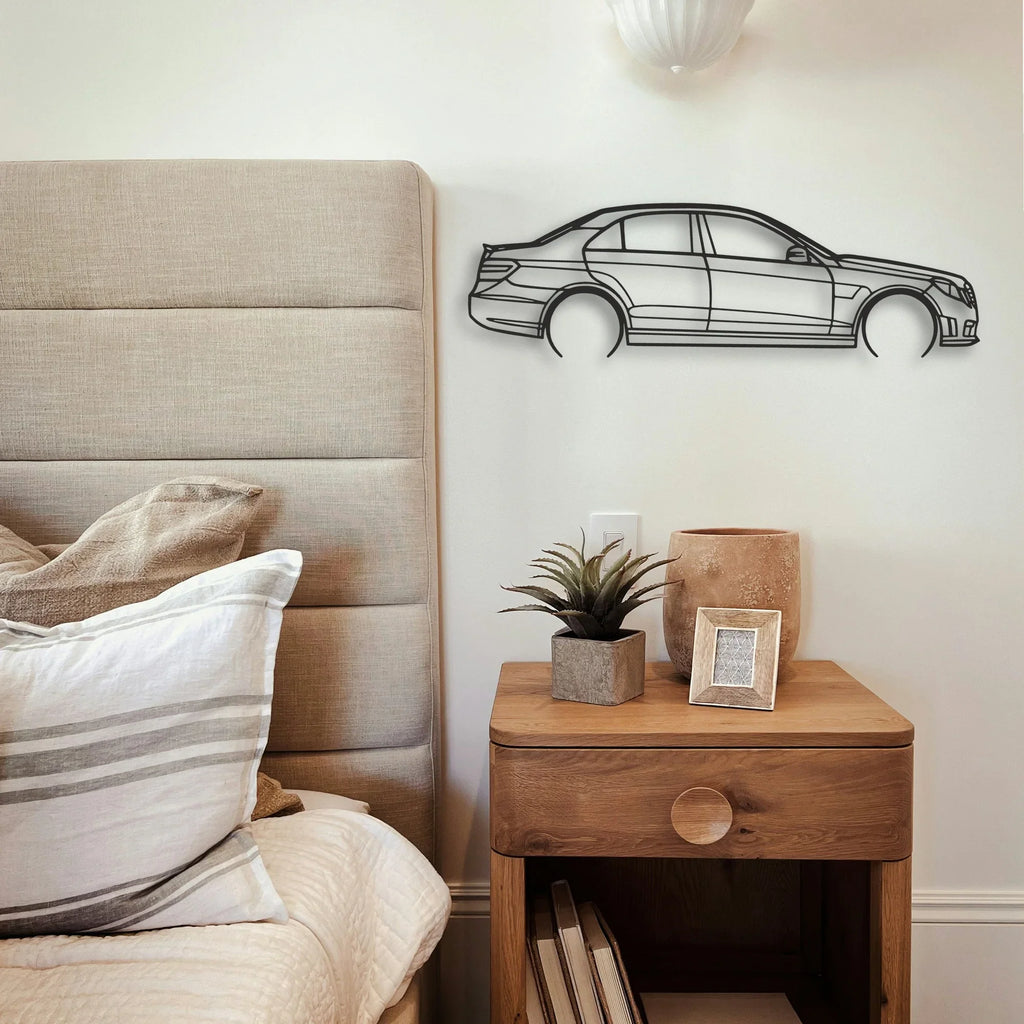 Mercedes E63 AMG Classic Silhouette Metal Wall Art - Tinvibe