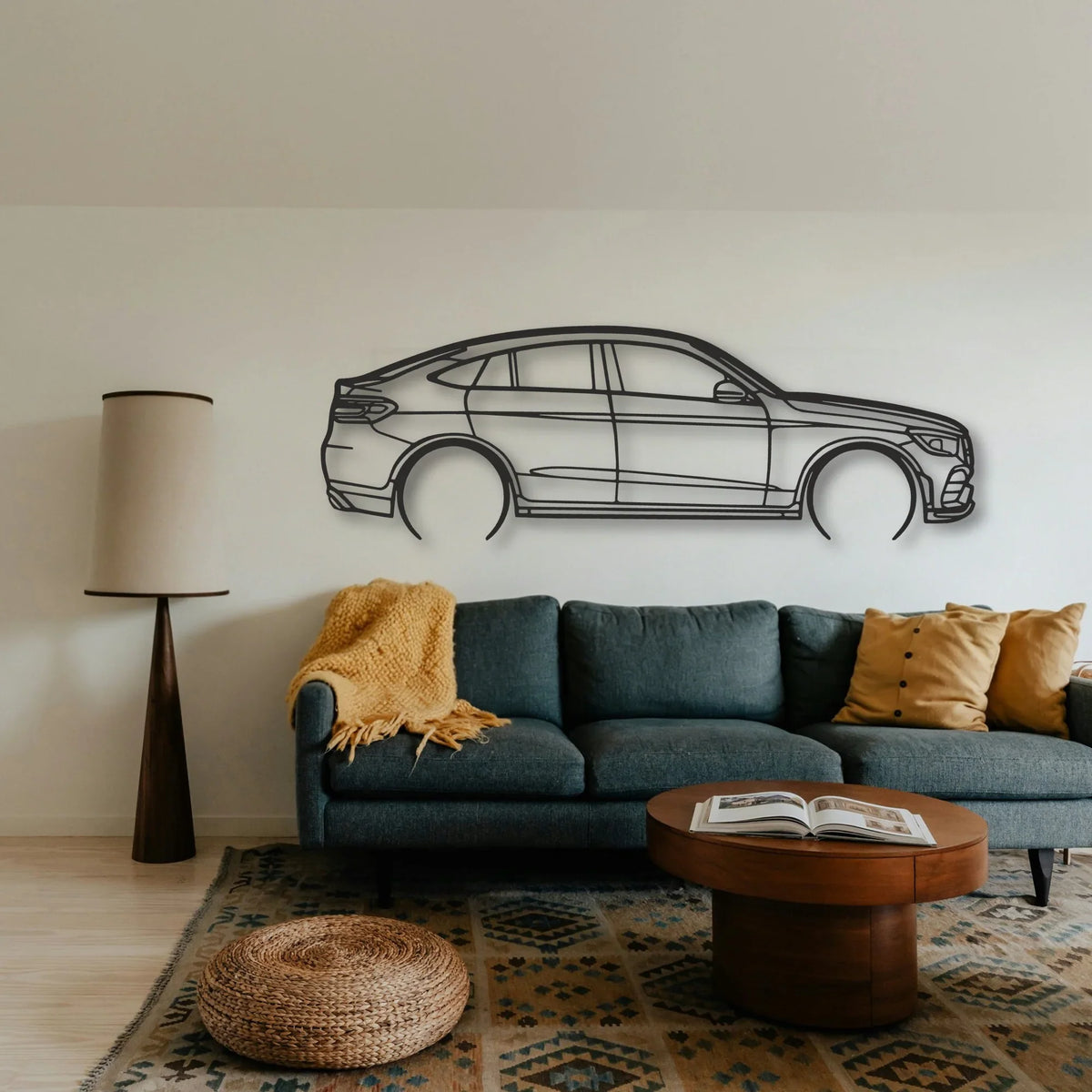 Mercedes GLC Coupe Classic Silhouette Metal Wall Art - Tinvibe