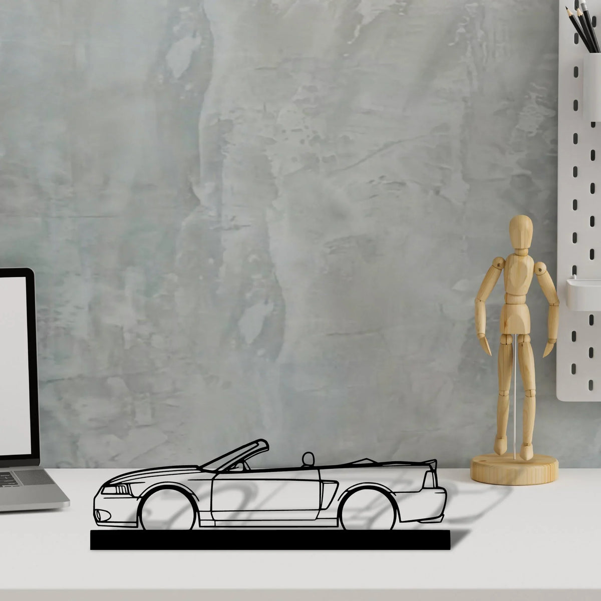mustang-cobra-cabrio-2004 Silhouette Metal Art Stand - Tinvibe