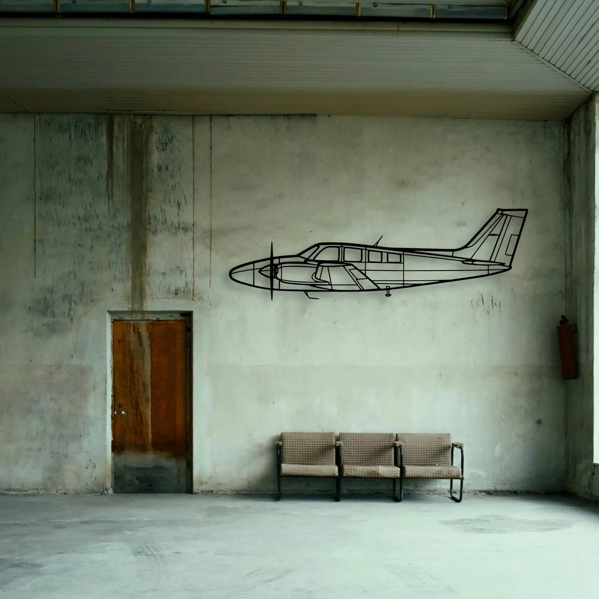 P 180 Avanti Classic Aircraft Silhouette Metal Wall Art - Tinvibe