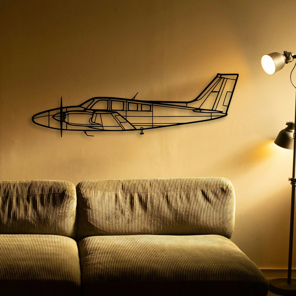 P 180 Avanti Classic Aircraft Silhouette Metal Wall Art - Tinvibe