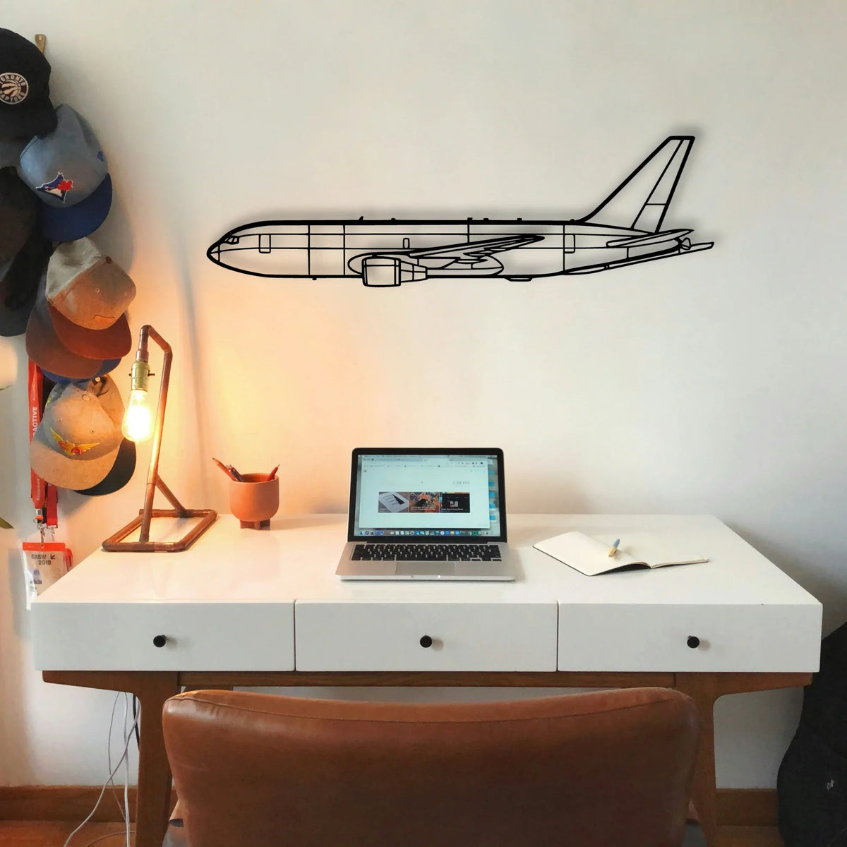 PA 38 Tomahawk Classic Aircraft Silhouette Metal Wall Art - Tinvibe