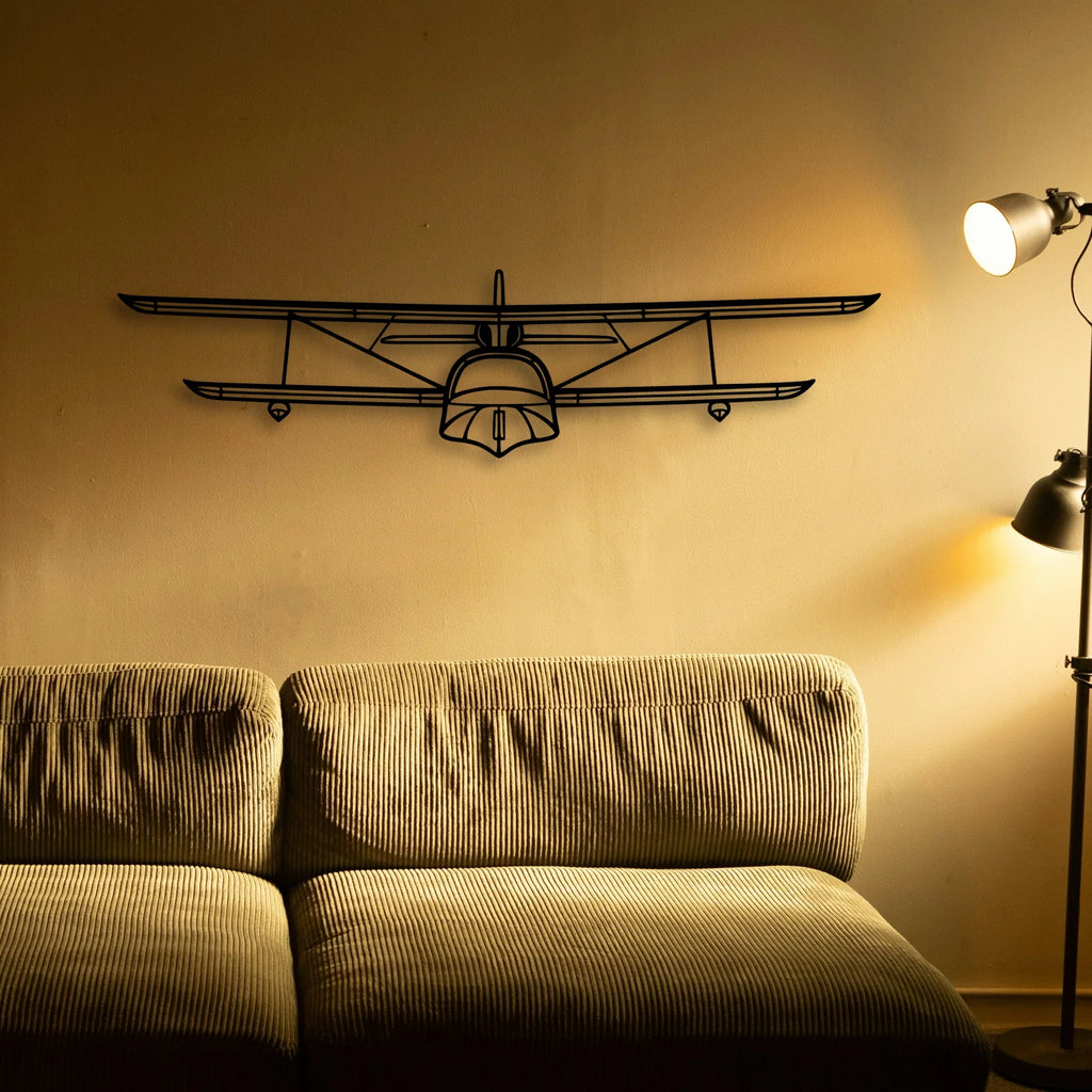PA 44 Seminole Classic Aircraft Silhouette Metal Wall Art - Tinvibe