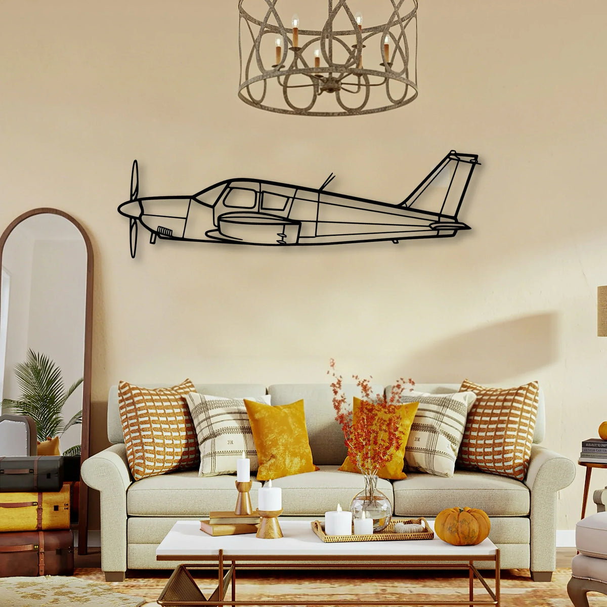 Piper Classic Aircraft Silhouette Metal Wall Art - Tinvibe