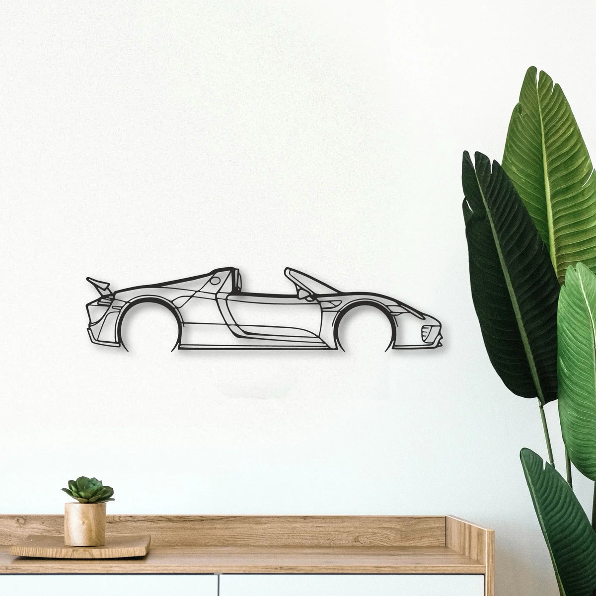 Porsche 918 Spider Classic Silhouette Metal Wall Art - Tinvibe