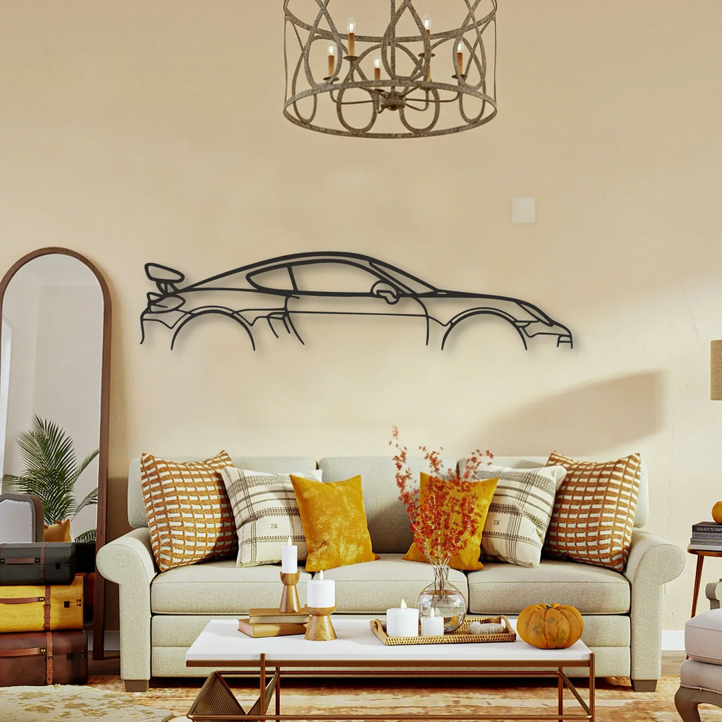 Porsche Cayman GT4 981 Classic Silhouette Metal Wall Art - Tinvibe