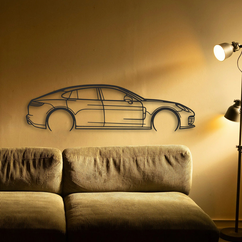 Porsche Panamera GTS 2023 Classic Silhouette Metal Wall Art - Tinvibe