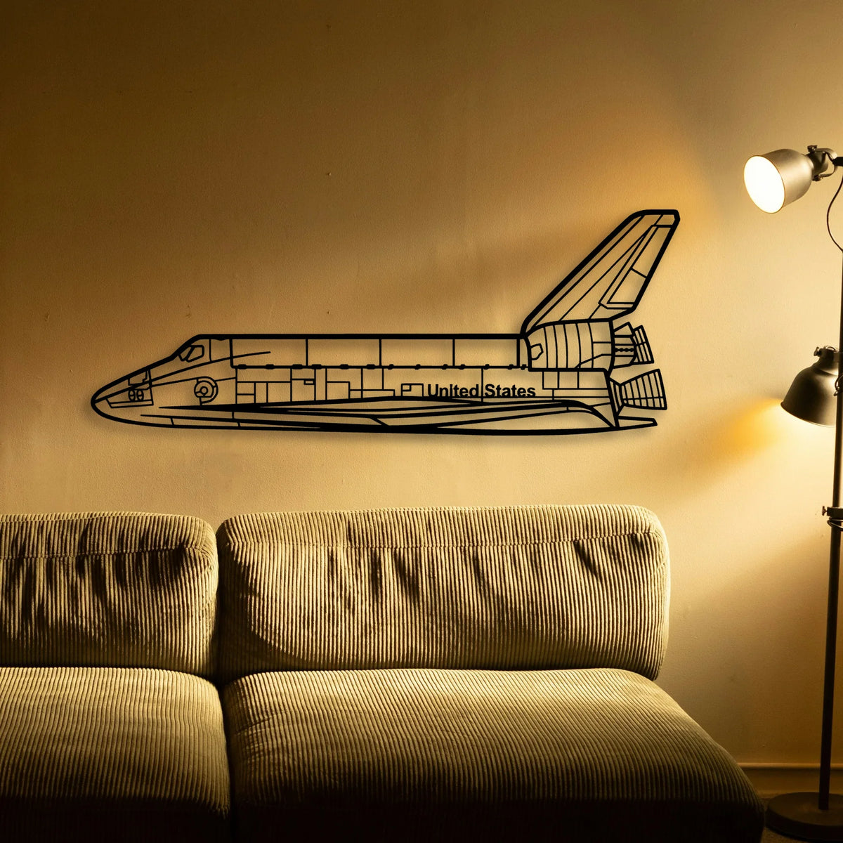 Space Shuttle Classic Aircraft Silhouette Metal Wall Art - Tinvibe