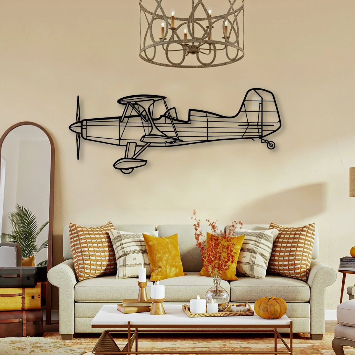 Starduster Too 2 Classic Aircraft Silhouette Metal Wall Art - Tinvibe