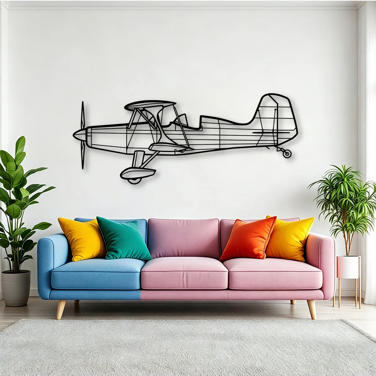 Starduster Too Classic Aircraft Silhouette Metal Wall Art - Tinvibe