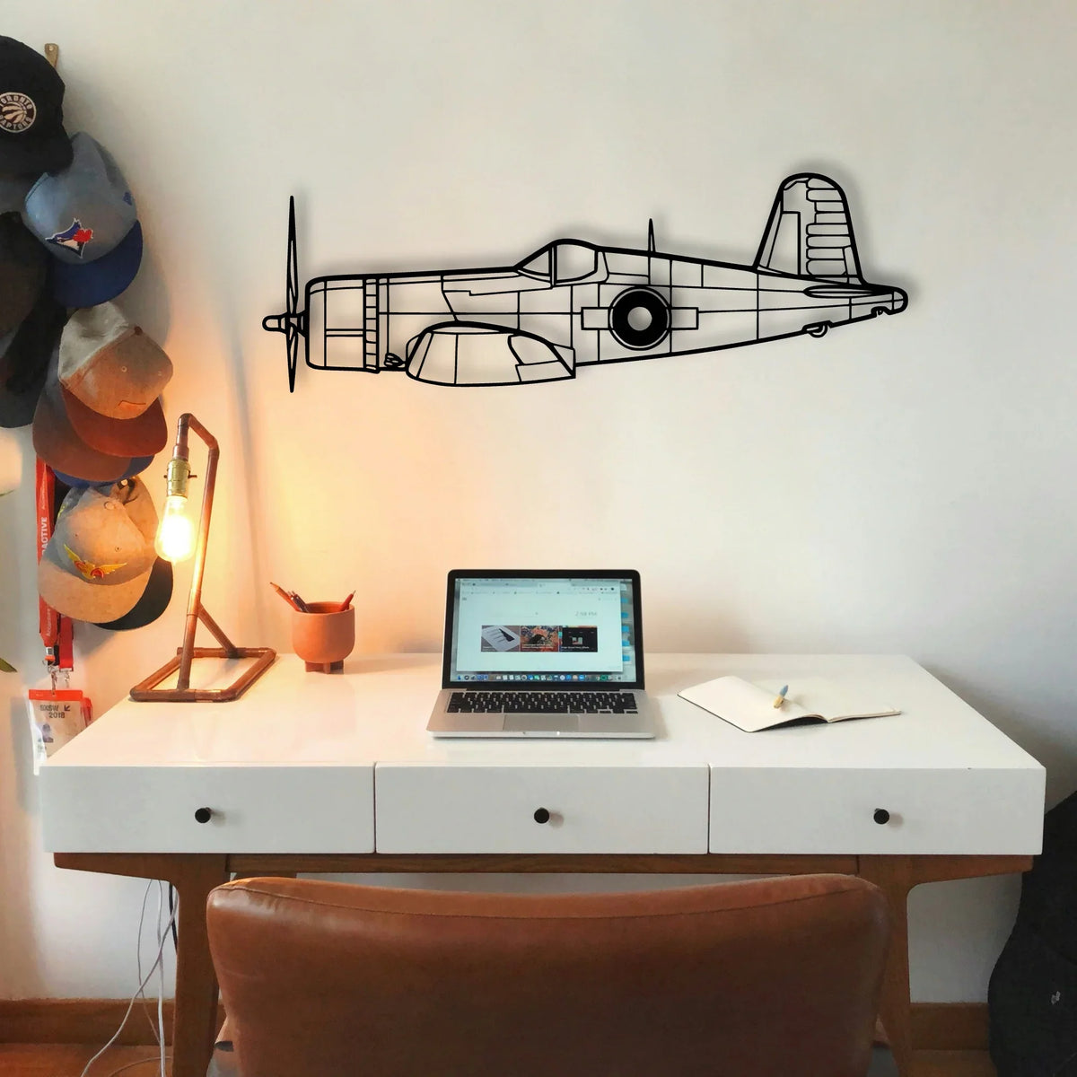 Stearman 2 Classic Aircraft Silhouette Metal Wall Art - Tinvibe