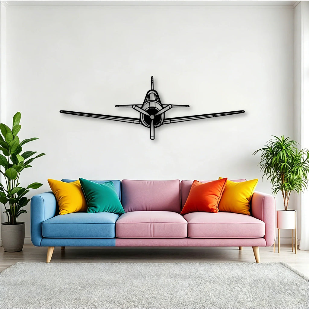 T 28 Trojan Classic Aircraft Silhouette Metal Wall Art - Tinvibe