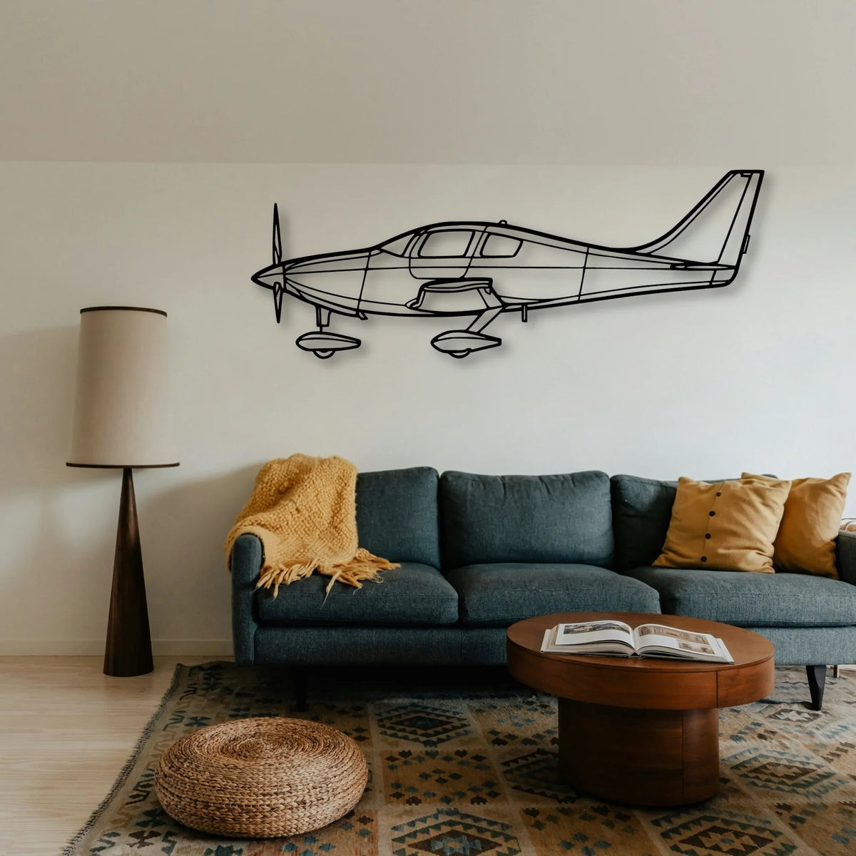 T 6G Texan Classic Aircraft Silhouette Metal Wall Art - Tinvibe