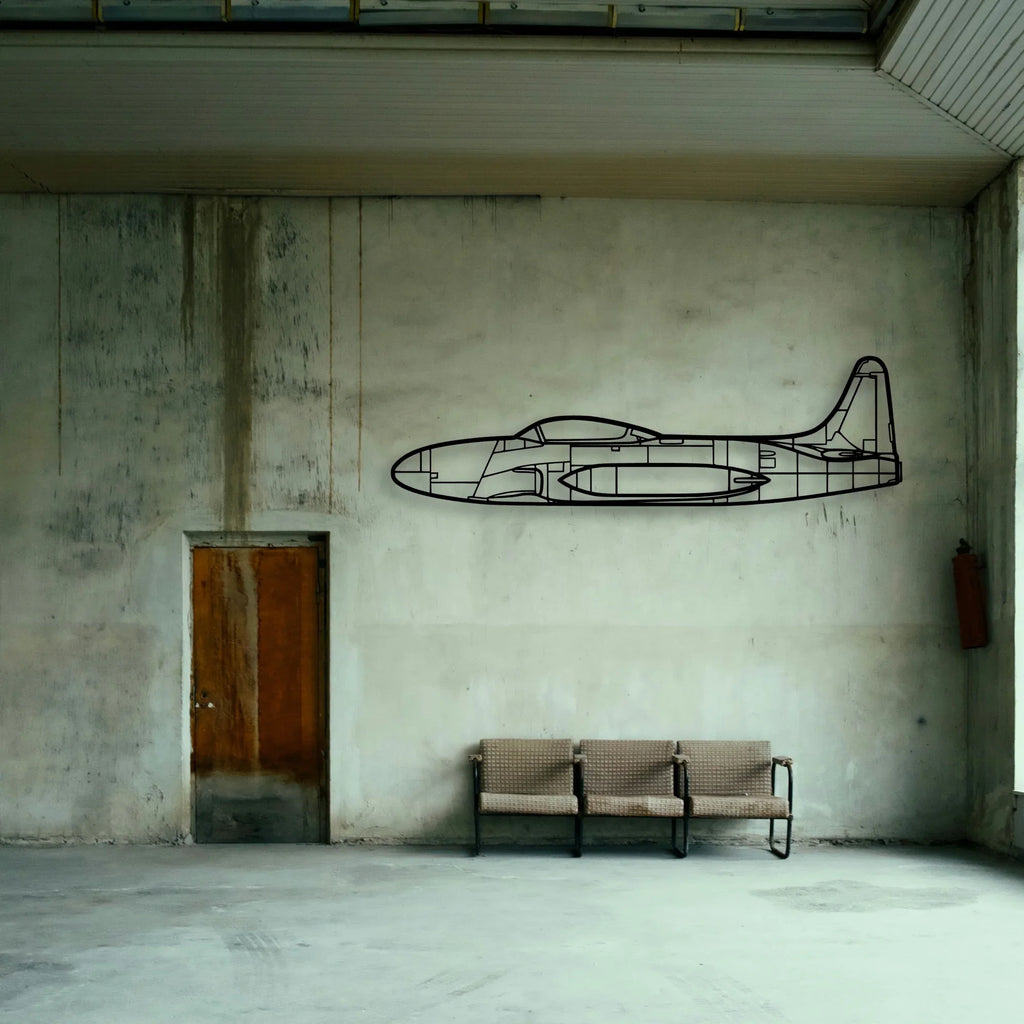 T33 3 Classic Aircraft Silhouette Metal Wall Art - Tinvibe