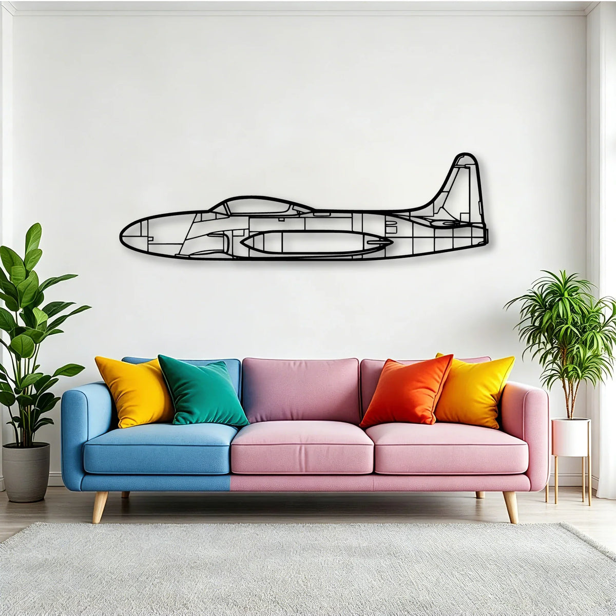T33 3 Classic Aircraft Silhouette Metal Wall Art - Tinvibe