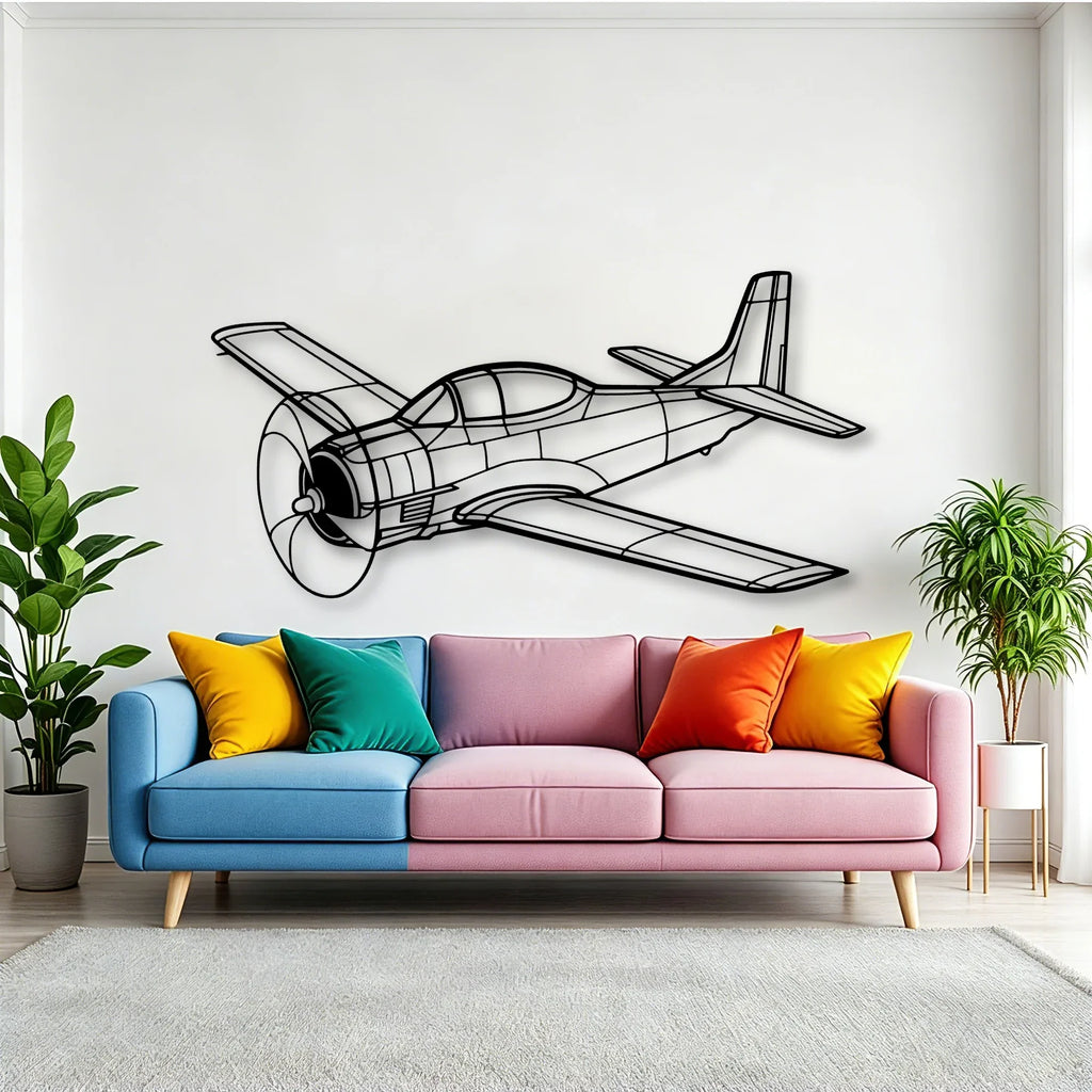 T33 Classic Aircraft Silhouette Metal Wall Art - Tinvibe