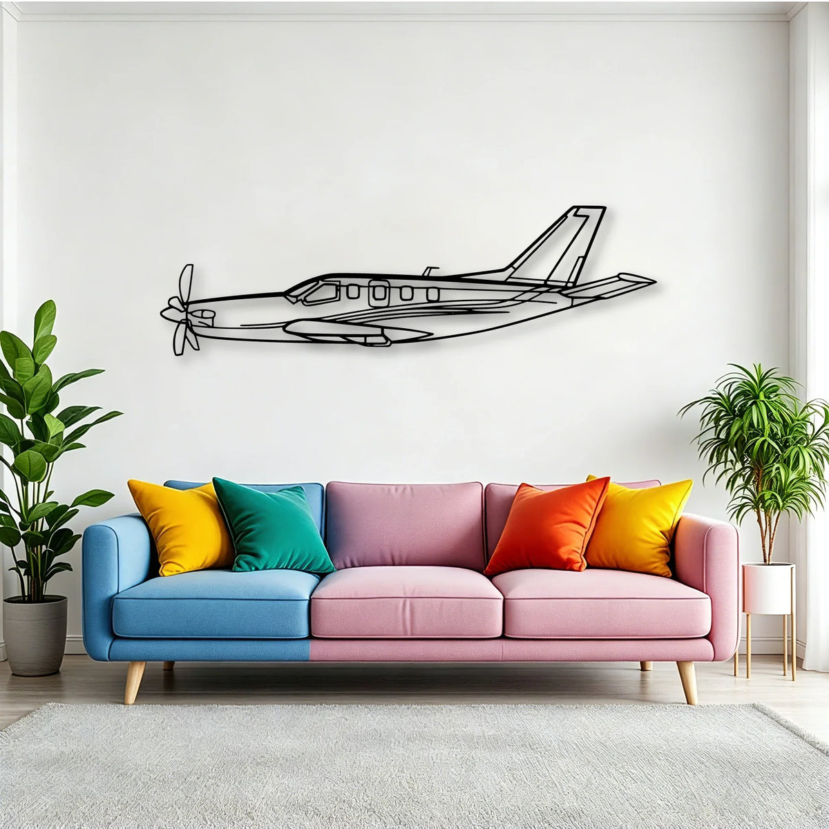Tbm 2 Classic Aircraft Silhouette Metal Wall Art - Tinvibe