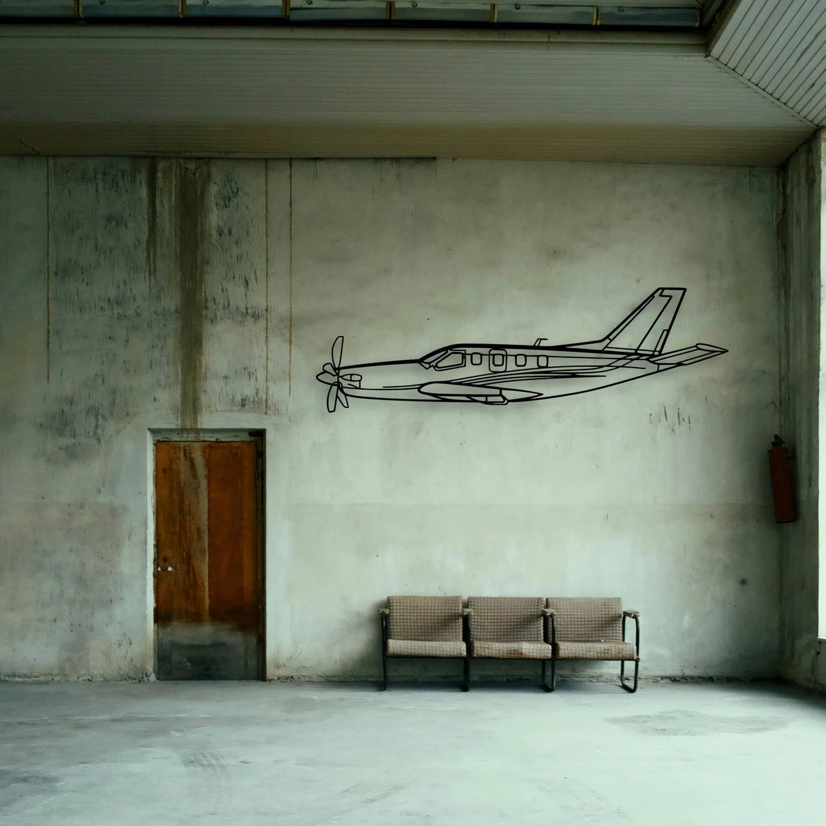 Tbm Classic Aircraft Silhouette Metal Wall Art - Tinvibe