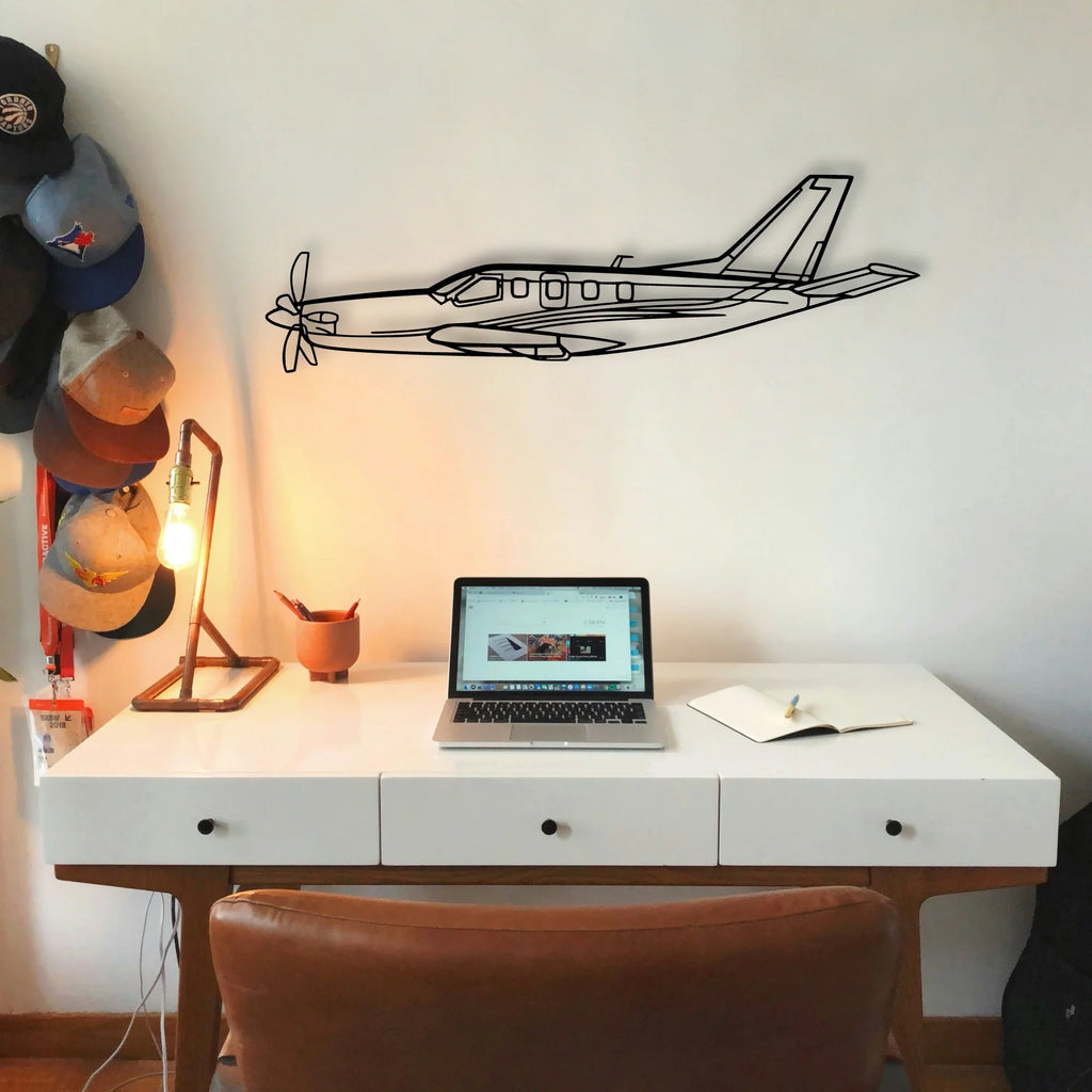Tbm Classic Aircraft Silhouette Metal Wall Art - Tinvibe