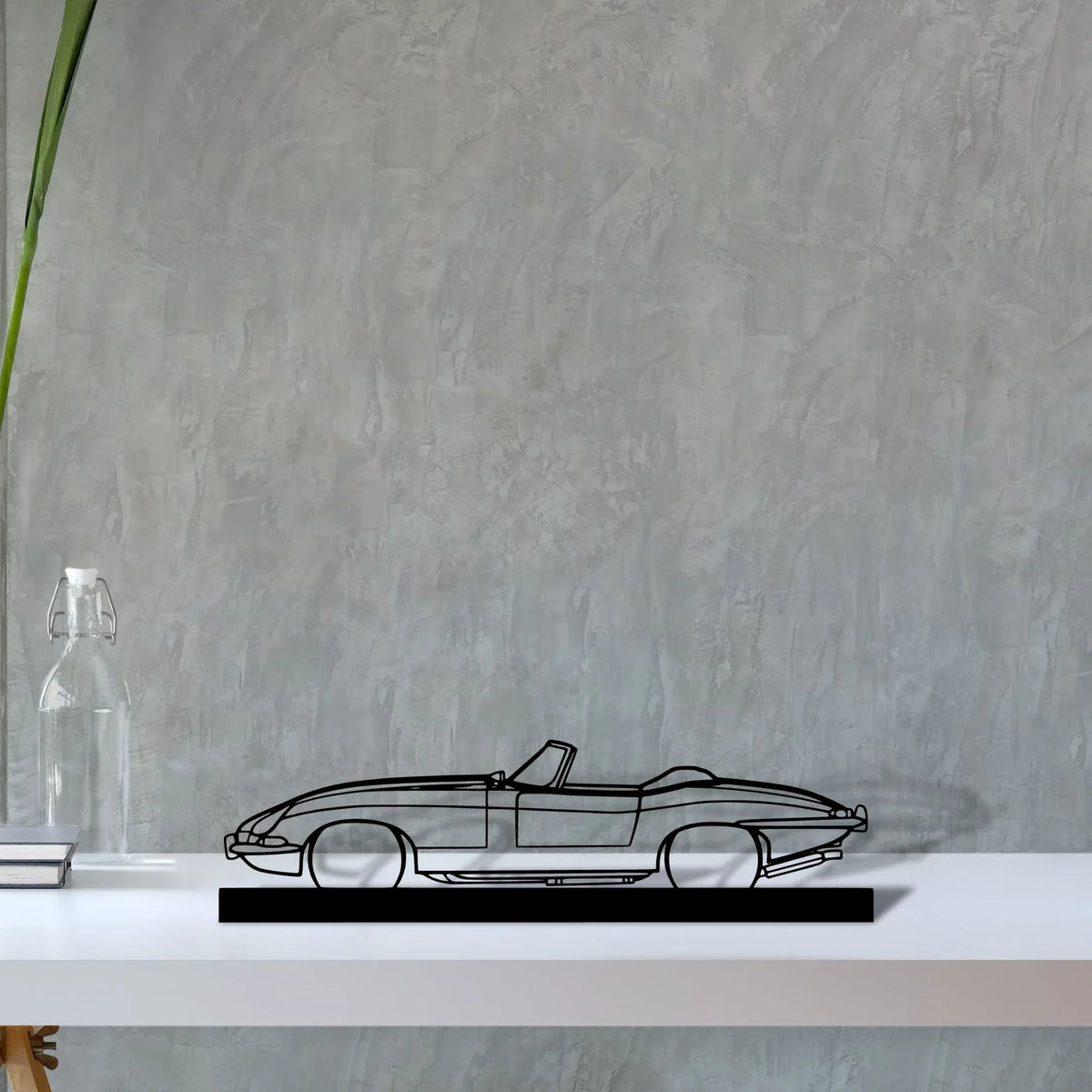 xke-convertible-1967 Silhouette Metal Art Stand - Tinvibe